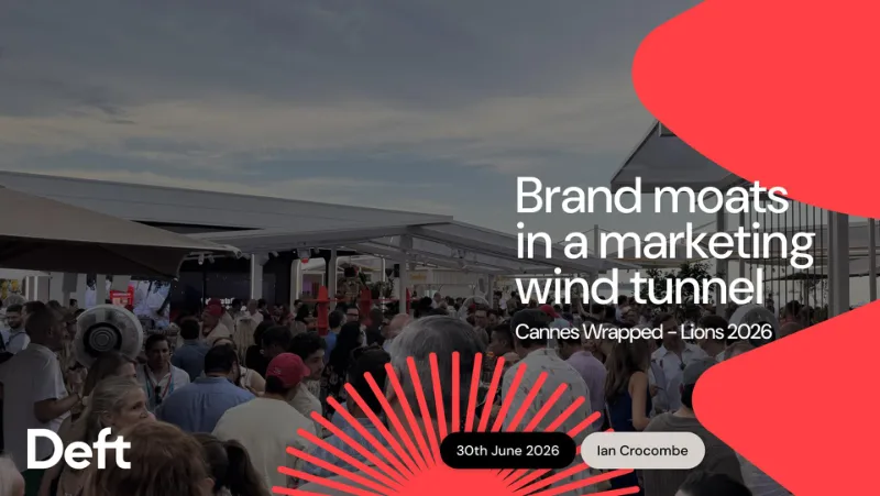 Report cover: Brand moats in a marketing wind tunnel, Cannes Wrapped, Lions 2026