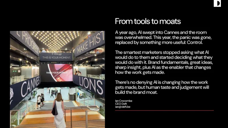 Report page: From tools to moats